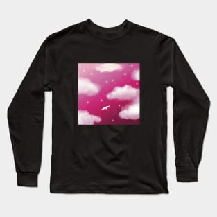 Beautiful Pink Night Sky Long Sleeve T-Shirt